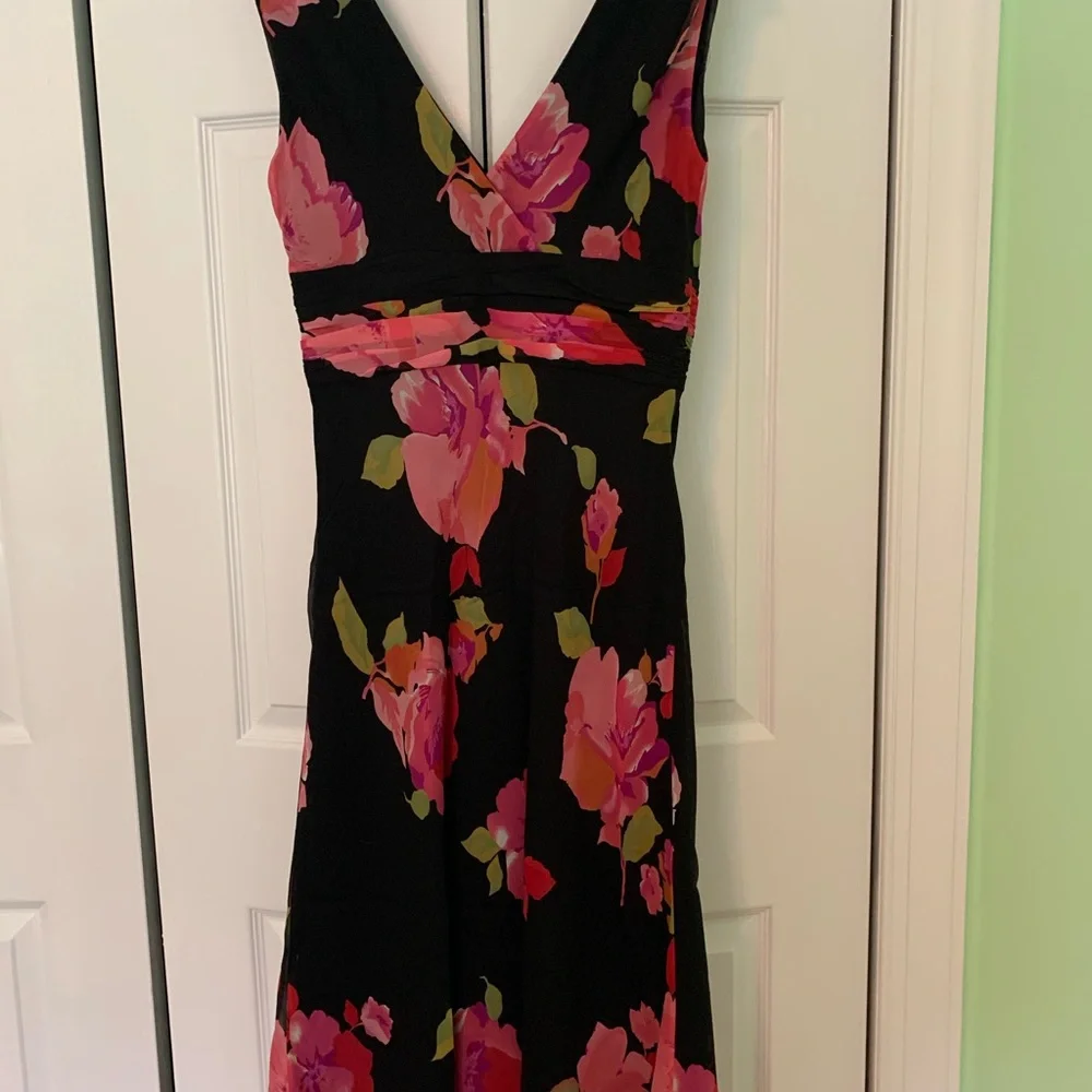 Jones New York Pink and Black Sleeveless Maxi Dress - Picture 1 of 2